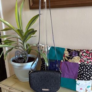 Nautica Black Embossed Crossbody Bag